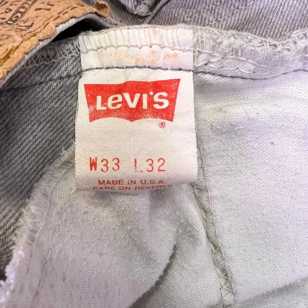 Vintage Levis 509 Jeans Mens 31x31 Gray USA Straight Casual Black Tab Talon 42